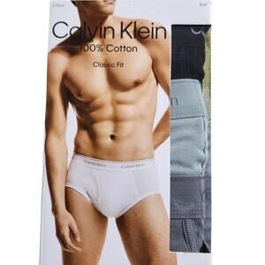 NWT Calvin Klein Men’s 3-Pack Classic Cotton Briefs – Size S – Black/Silver/Grey